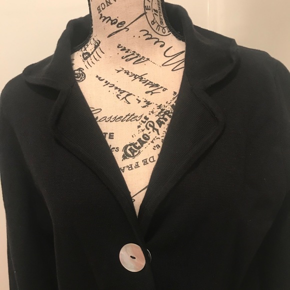 Anthropologie Oliver by Escio One-Button Cardigan with Pockets /  Large / Black - Picture 7 of 10